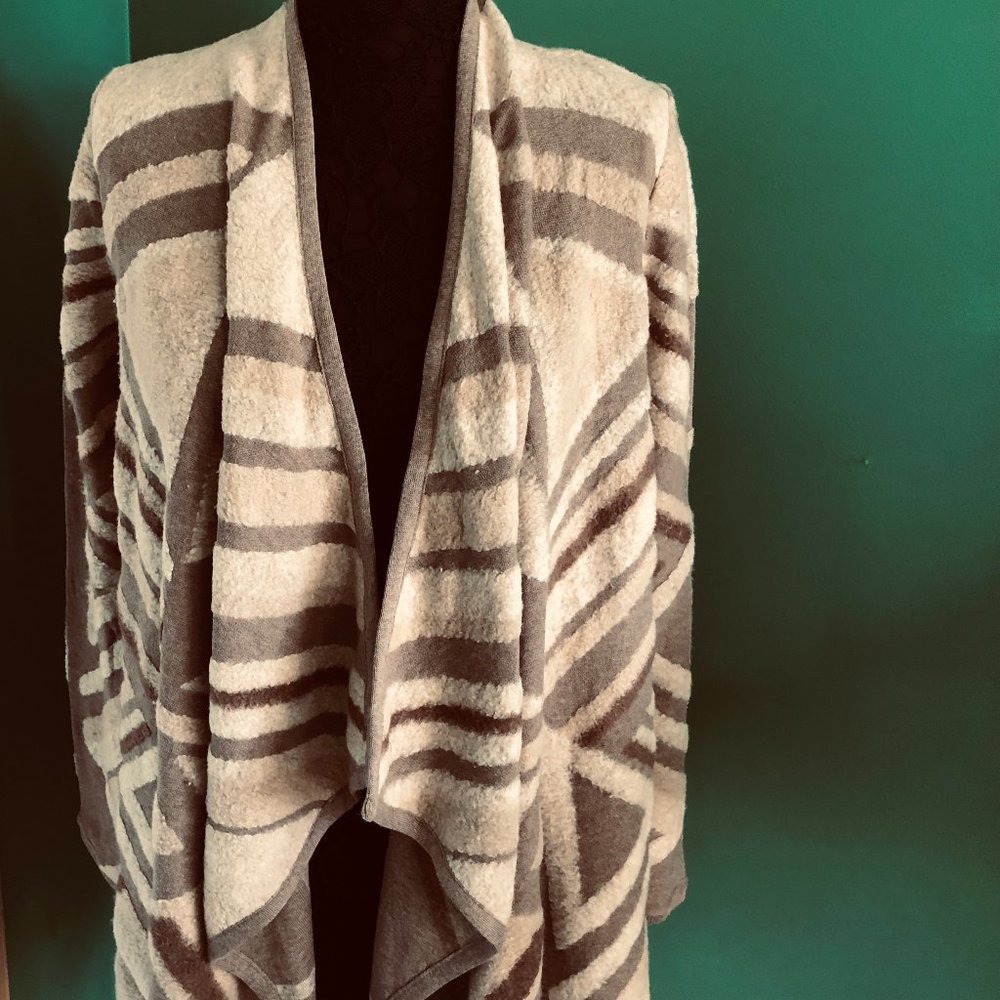 LUCKY BRAND Aztec Pattern Jacket Open Wrap S/P NWT - Picture 1 of 6